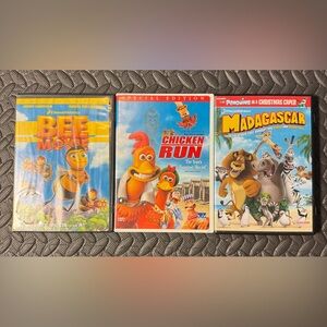 DreamWorks Kids Movie Trio - Bee Movie, Chicken Run & Madagascar